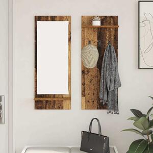Fali Kabáthorog polcokkal Öreg fa 70 x 10 x 90 cm Faanyag