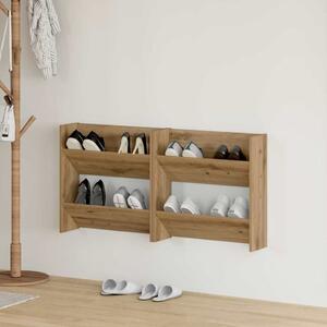 Fali cipőtartó 2 pcs Artisan tölgy 60 x 18 x 60 cm Faanyag