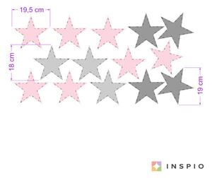 Falmatricák - Rózsaszín és szürke csillagok