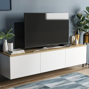Neon fehér-tölgy tv állvány 160 x 32 x 35 cm