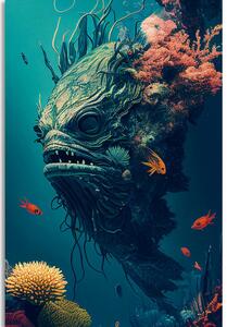 Kép szürreális víz alatti szörny