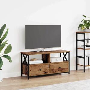 TV szekrény fiókkal Öreg fa 90 x 33 x 45 cm Műszaki fa és acél