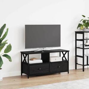 TV szekrény Fekete tölgy 90 x 33 x 45 cm Műszaki fa és acél