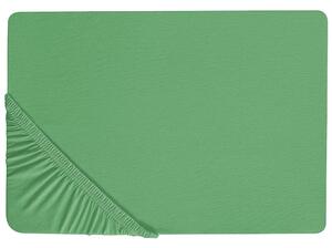 Zöld pamut gumis lepedő 200 x 200 cm JANBU