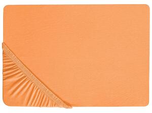 Narancssárga pamut gumis lepedő 200 x 200 cm JANBU