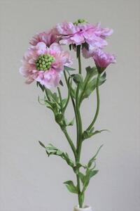 Rózsaszín mű virágok, szárral 60 cm