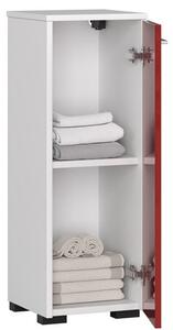 Fürdőszoba szekrény FIN S30 - fehér/fényes piros