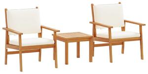 VidaXL Kerti Kanapé Szett 3 pcs Barna 45 x 45 x 38 cm Tömör akácfa