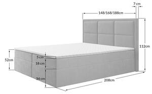 Kárpitozott ágy ROMA mérete 140x200 cm Sötétszürke