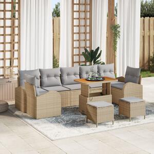 Kerti Kanapé Szett párnával 10 pcs Beige és Világosszürke
