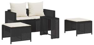 VidaXL 5 részes polyrattan kerti kanapé garnitúra párnákkal stackable