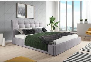 Kárpitozott ágy ADLO mérete 120x200 cm Világos szürke
