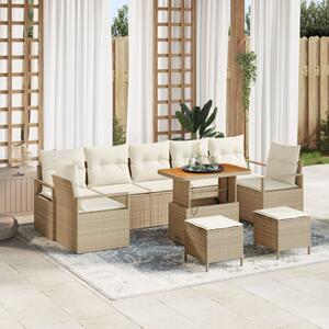 Kerti Kanapé Szett párnával tárolóval 10 pcs Beige és krém