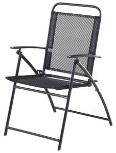 Összecsukható fekete kerti szék négydarabos szettben LIVO
