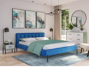 Kárpitozott ágy MILAN mérete 140x200 cm Kék