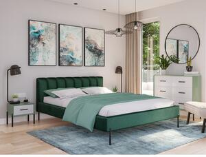 Kárpitozott ágy MILAN mérete 140x200 cm Zöld