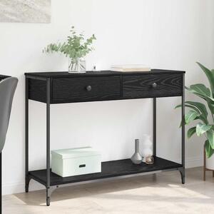 Konzolasztal fiókkal Fekete tölgy 100 x 34,5 x 75 cm Faanyag