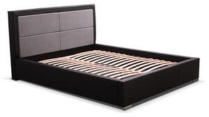 SIMONA kárpitozott ágy (fekete) 140x200 cm