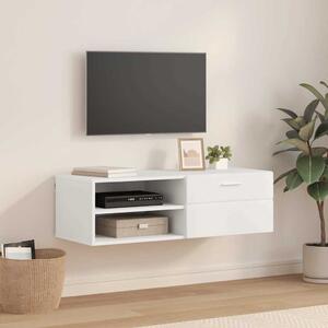 TV szekrény fiókkal polcokkal Fehér 100.5 x 39 x 30 cm Faanyag