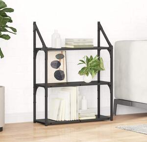 Falpolc polcokkal Fekete tölgy 60 x 21 x 78,5 cm Faanyag