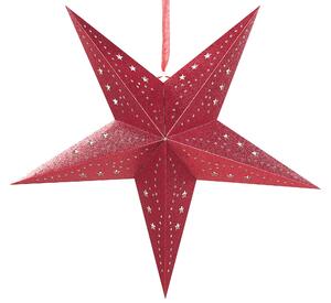 Piros Csillogó LED-es Papírcsillag Kétdarabos Szettben 45 cm MOTTI
