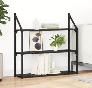 Falpolc polcokkal Fekete tölgy 80 x 21 x 78,5 cm Faanyag