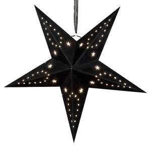 Fekete Bársonyborítású LED-es Papírcsillag Kétdarabos Szettben 45 cm MOTTI