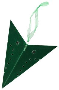 Zöld Bársonyborítású LED-es Papírcsillag Kétdarabos Szettben 45 cm MOTTI