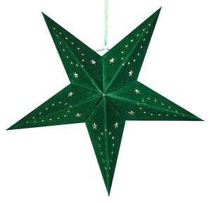 Zöld Bársonyborítású LED-es Papírcsillag Kétdarabos Szettben 45 cm MOTTI
