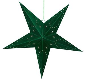 Zöld Bársonyborítású LED-es Papírcsillag Kétdarabos Szettben 60 cm MOTTI