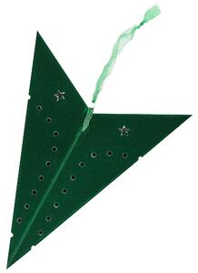 Zöld Bársonyborítású LED-es Papírcsillag Kétdarabos Szettben 60 cm MOTTI