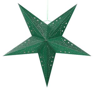 Zöld Csillogó LED-es Papírcsillag Kétdarabos Szettben 60 cm MOTTI