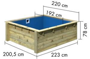 Karibu „Minipool medence modell” fából (nyomáskezelt) 2,1x2,3 m