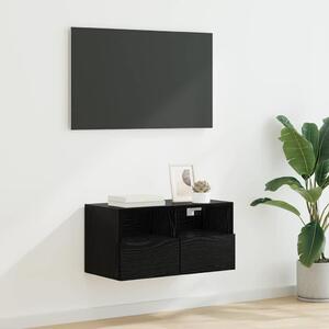 TV Fali Szekrény Fekete tölgy 60 x 30 x 30 cm Faanyag
