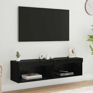 TV szekrények 2 pcs Fekete tölgy 60 x 30 x 30 cm Faanyag