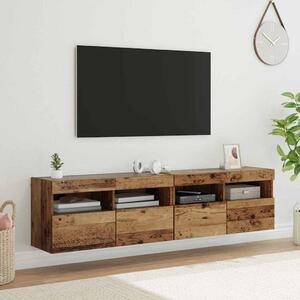 TV Fali Szekrények 2 pcs Öreg fa 80 x 30 x 40 cm Faanyag