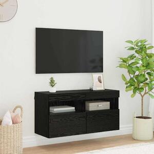 TV Fali Szekrény Fekete tölgy 80 x 30 x 40 cm Faanyag