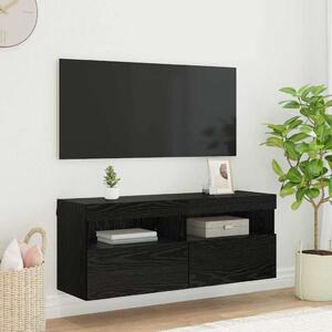 TV Fali Szekrény Fekete tölgy 100 x 30 x 40 cm Faanyag