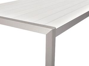 Fehér alumínium étkezőasztal 180 x 90 cm VERNIO