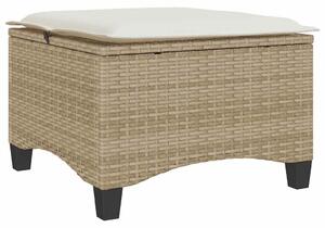 VidaXL 2 db bézs polirattan kerti székek párnákkal 55x55x36 cm