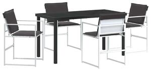 VidaXL Kert étkező szett 5 pcs Fehér 140 x 70 x 73 cm Textilén és acél