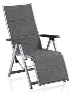 KETTLER BASIC PLUS PADDED relaxációs, dönthető alumínium kerti szék – ezüst / antracit