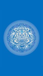 Strandtörölköző TIGER 100x180 cm kék, 100% mikroszálas