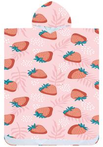 Poncsó törölköző STRAWBERRIES rózsaszín 80×145 cm