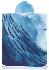 Poncsó törölköző WHALES kék 80×145 cm