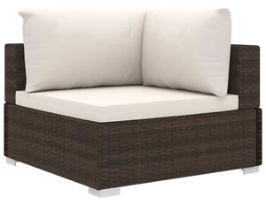 VidaXL 11 részes barna polyrattan kerti bútorszett párnákkal
