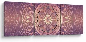 Kép - Mandala lila színátmeneten (órával) (90x30 cm)