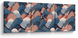 Kép - Hullámok és dombok (órával) (90x30 cm)