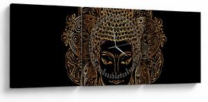 Arany Buddha képe (órával) (90x30 cm)