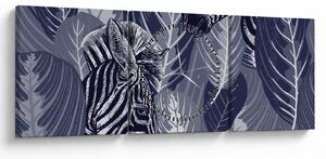 Kép - Zebrák a levelek között (órával) (90x30 cm)
